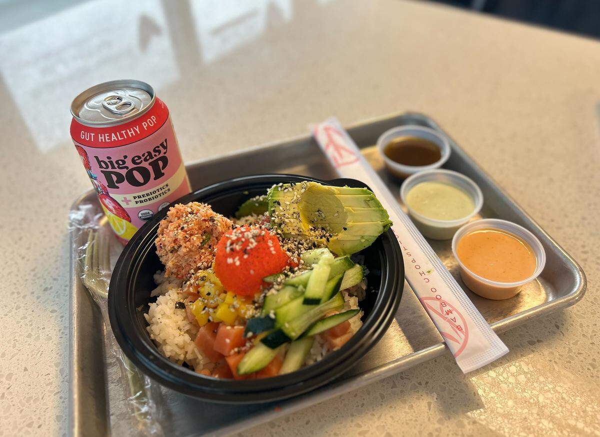 A custom built poke bowl from Koibito Poke in Gulfport, Mississippi.