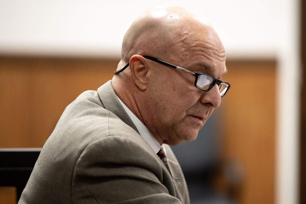 Philip Moran’s lawyer, H.H. “Tracy” Klein III appears in court Tuesday.