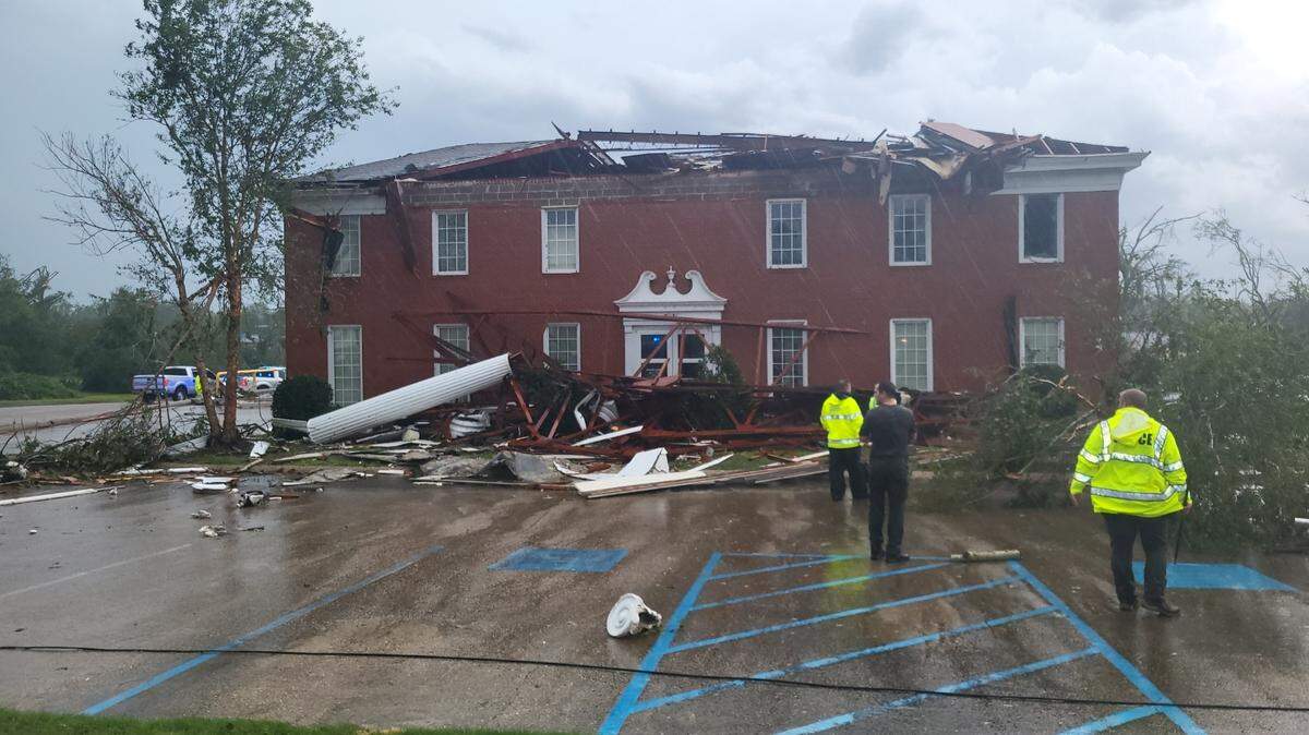 Eight people were trapped inside Merchants Marine Bank in Moss Point as a tornado ripped through and caused severe damage to the building on June 19, 2023. They were all able to escape safely.