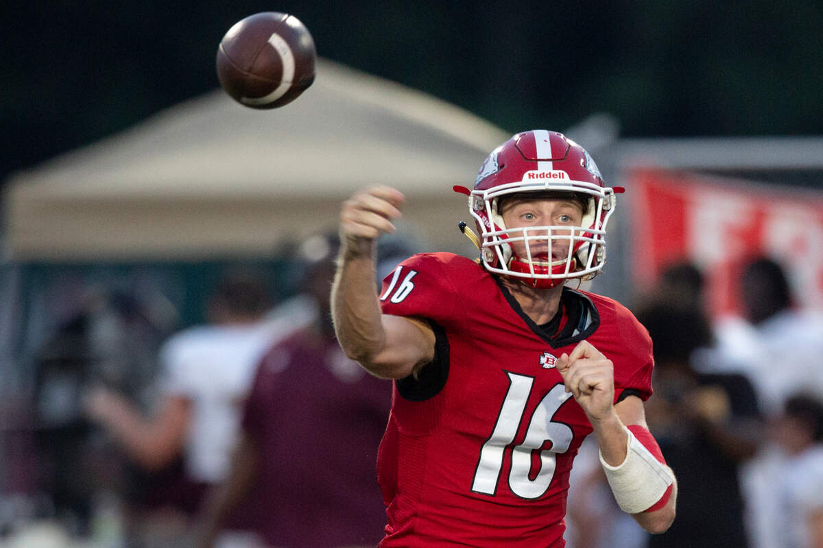 Biloxi quarterback Zachary Marlin throws a pass during their game against George County at Biloxi High School on Friday, Sept. 8, 2023.