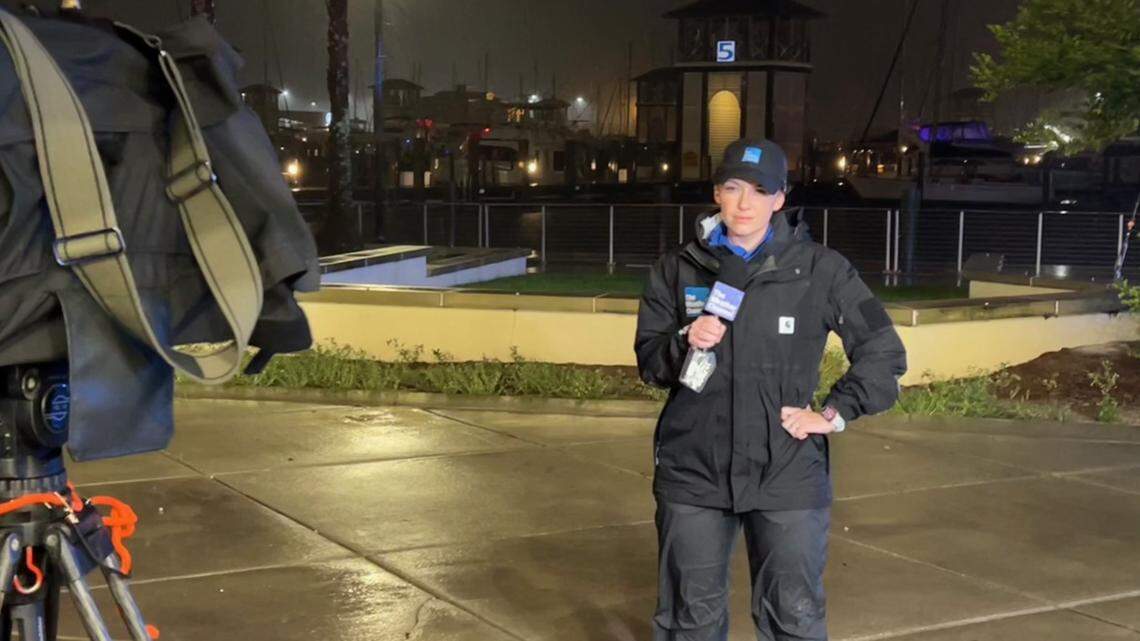 The Weather Channel meteorologist braves Francine’s downpour & wind gusts in South MS