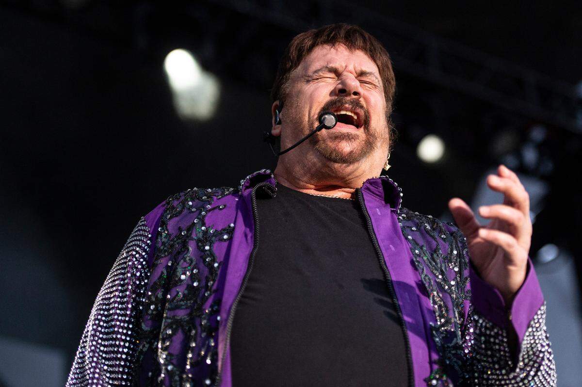 KC and The Sunshine Band performs at the inaugural show at The Sound Amphitheater in Gautier on Friday, April 12, 2024.
