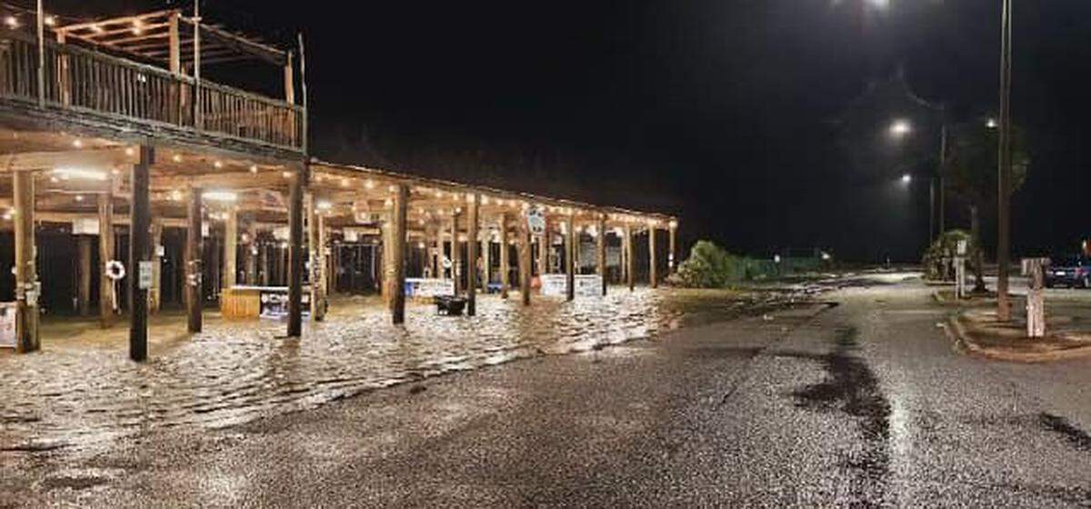 Early morning flooding captured in photo by Pass Christian Fire Department.