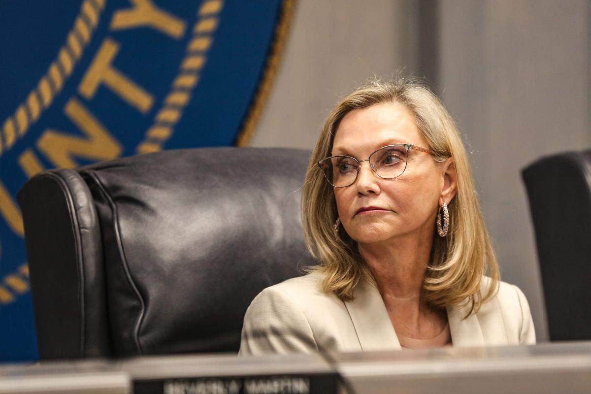Harrison County District Five Supervisor and Board President Connie Rockco during a March 16, 2020 supervisor emergency meeting to discuss actions to be taken due to the coronavirus pandemic.