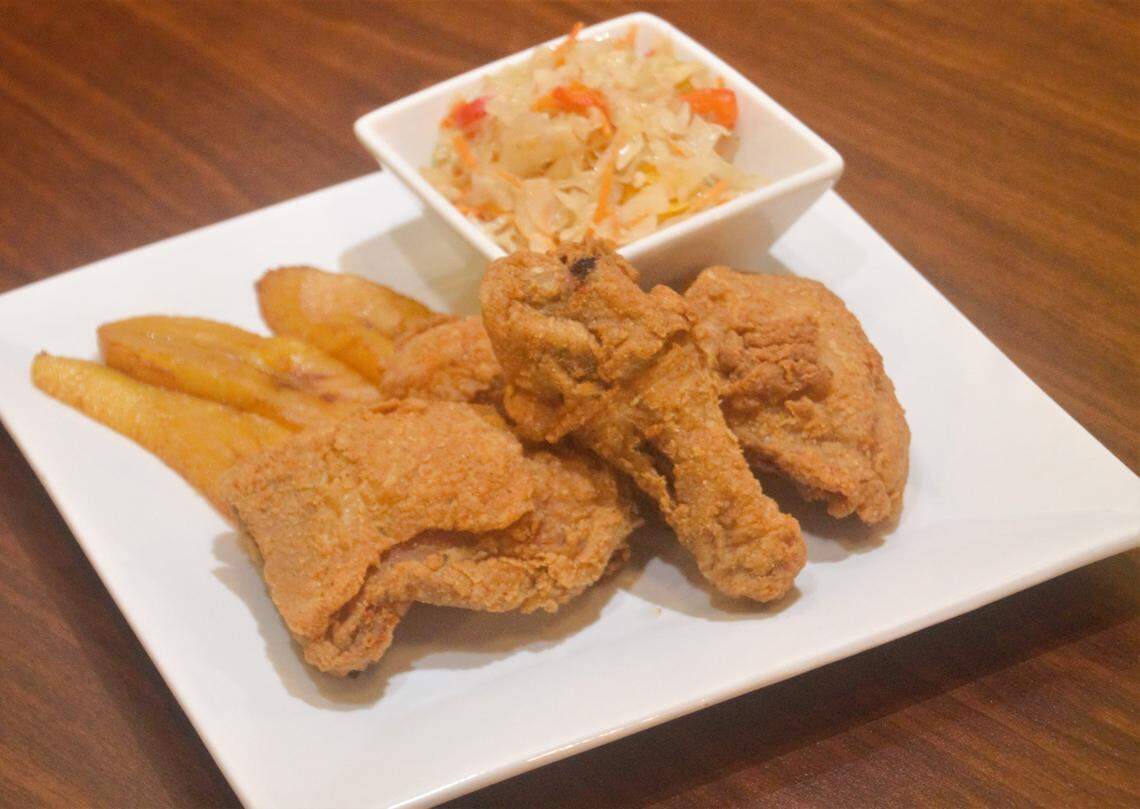 The fried chicken plate at Bonfire restaurant in Biloxi.