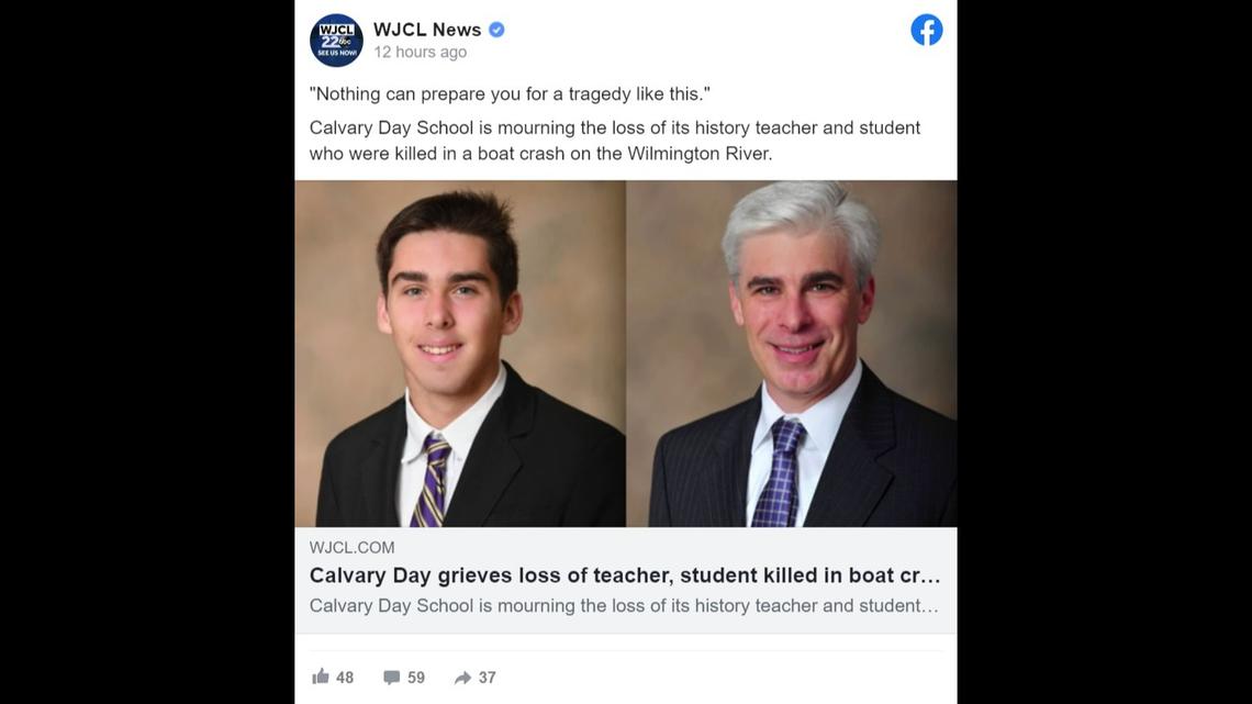 Nathan Leffler, 17, (left) and his father Christopher Leffler, 51, were among five people killed in a boat crash on the Wilmington River in Georgia on May 28.