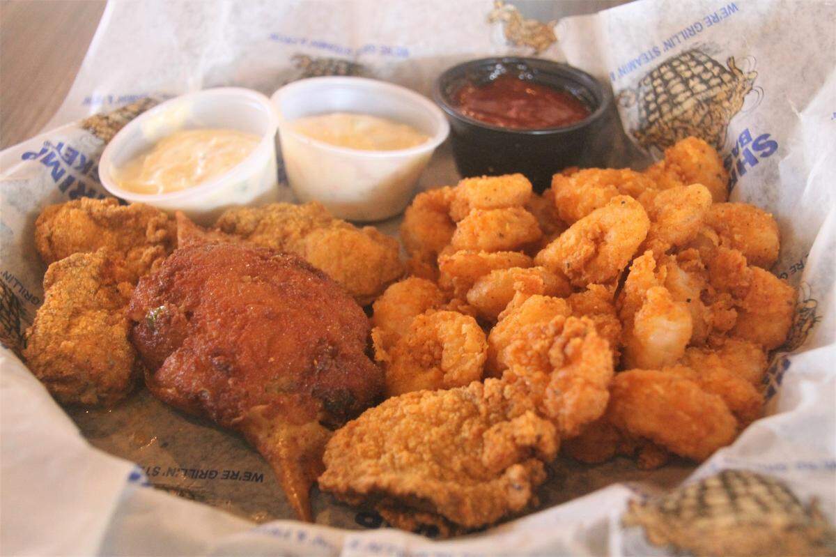 A fried seafood combination at Shrimp Basket in Ocean Springs was one of the favorite meals.