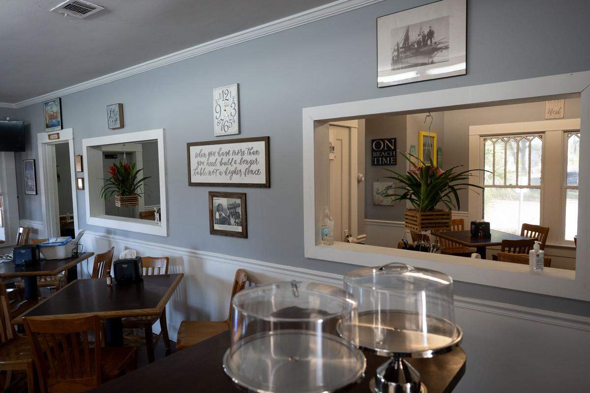 The interior dining area at the Ole Biloxi Cafe on Howard Avenue has been opened and brightened ahead of the opening.