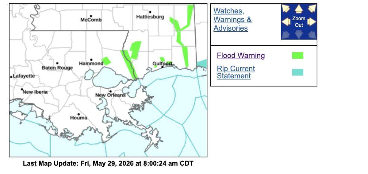 Flood warnings remain in effect in South Mississippi