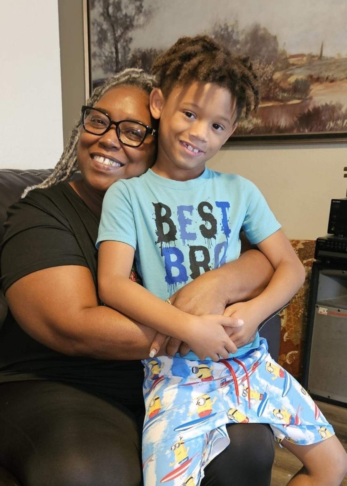 Neco Eley and her 6-year-old grandson. Eley, a lifelong Biloxi resident, was driving down Highway 90 with her grandson when a man began yelling racial slurs.