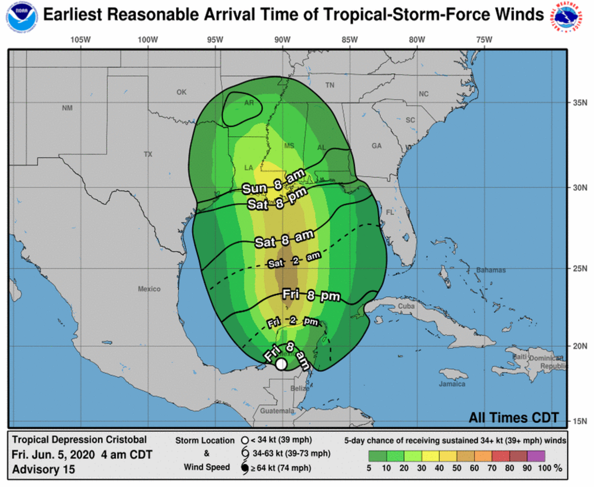 Forecasters warn that tropical storm force winds will arrive “well in advance” of the storm.