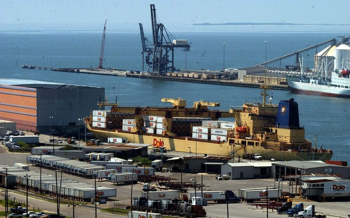 The Mississippi state port in Gulfport is pictured in 2002, as it turns 100.