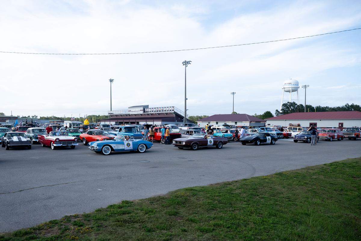 600 cars are parked outside Long Beach High School.