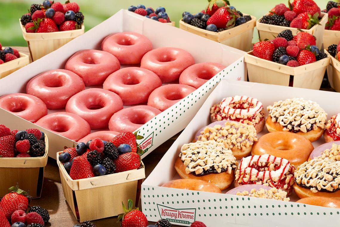 Krispy Kreme is launching a new line of berry-inspired doughnuts at stores nationwide starting June 6, for a limited time.