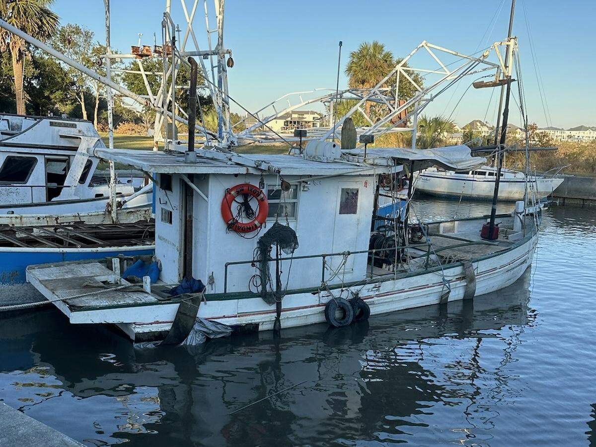 The Linda K, pictured this week at a shipyard in Biloxi, is floating again but in need of restorations after a Mississippi Department of Marine Resources contractor brought the vessel to shore from where it was beached on Deer Island.