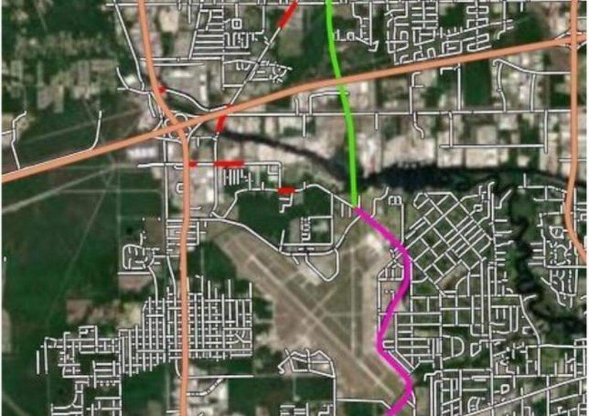 This map shows the Community Plan for a north-south corridor between U.S. 49 and Cowan Road.
