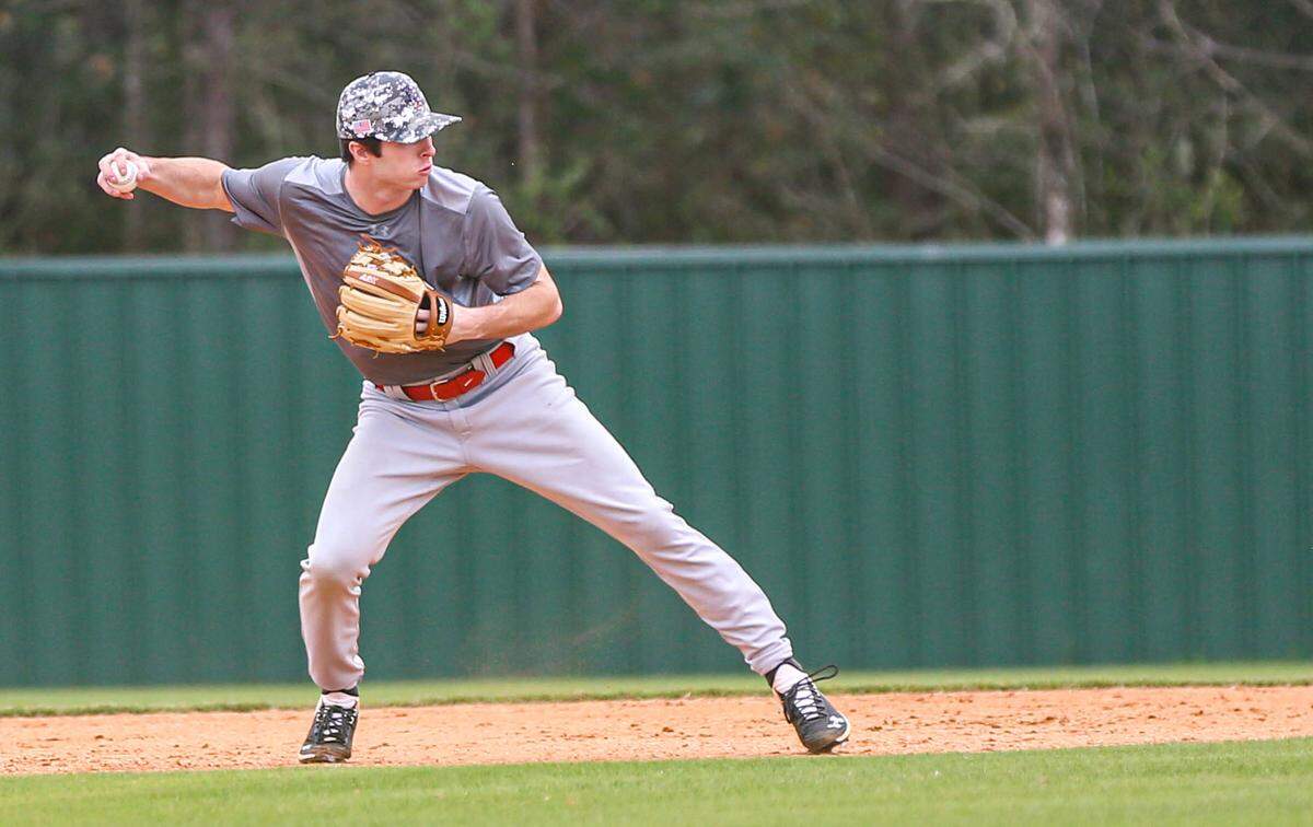 Biloxi senior Colt Keith turns to throw from shortstop during a practice on Tuesday, Feb. 22, 2020, in Biloxi.