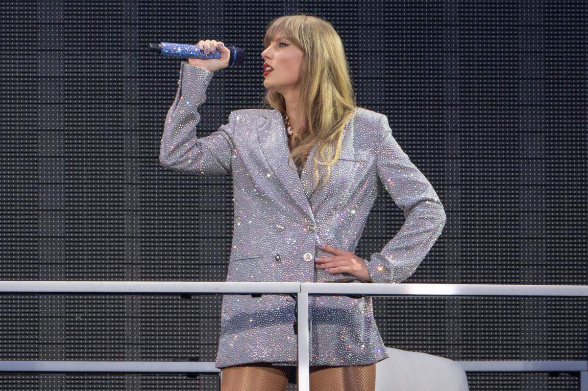 Taylor Swift performs the song “The Man” during her Eras Tour stop at GEHA Field at Arrowhead Stadium on Friday, July 7, 2023, in Kansas City.
