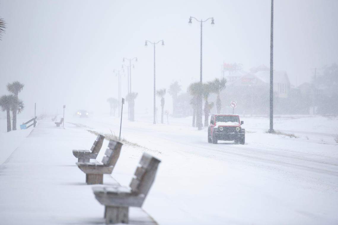 Scenes from the winter storm Jan. 21, 2025, in Gulfport.