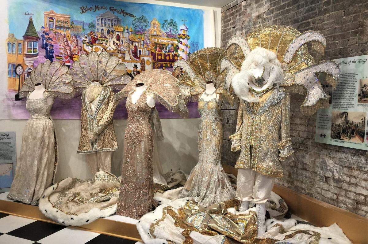 Coastal Mississippi Mardi Gras Museum at 792 Howard Ave. in downtown Biloxi celebrates the history and heritage of the Coast Mardi Gras with costumes and other displays.