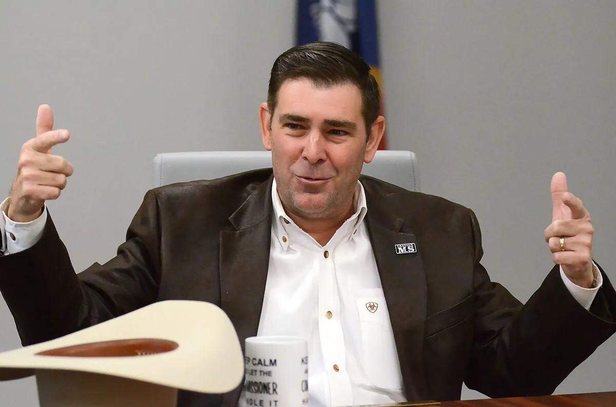 Commissioner of Agriculture Andy Gipson, discusses the current status of farming and its future in the state last month at the Mississippi Department of Agriculture and Commerce in Jackson.