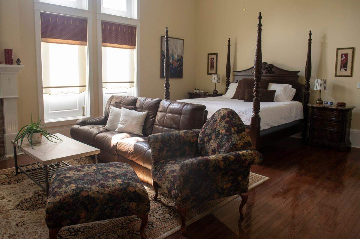 A suite dubbed “Ocean Springs” in Heidi and Dan Hoye’s house in Biloxi on Wednesday, May 14, 2025. They are hoping for permission to turn the home into a bed and breakfast.