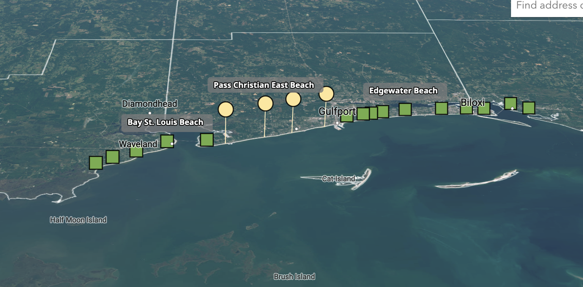 Water contact advisories were in place on Thursday, March 20 at four beaches: Pass Christian Central Beach, Pass Christian East Beach, Long Beach and Gulfport West Beach. The Mississippi Department of Environmental Quality regularly tests water across the Mississippi Coast and issues advisories out of caution when it detects increased levels of bacteria.