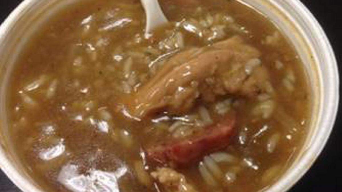 CIERRA DUKE/SPECIAL TO THE SUN HERALDA cup of gumbo from Captain Hook's