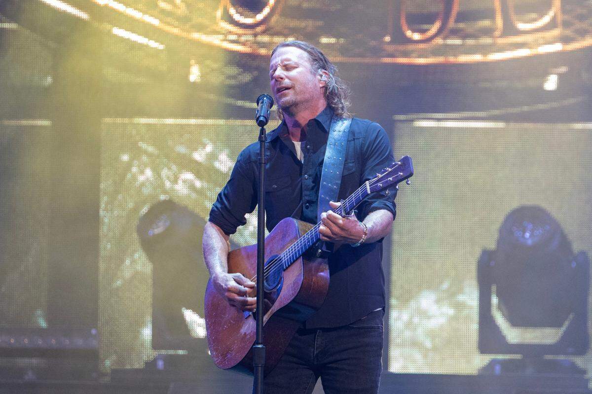 Dierks Bentley performs the song “Lot of Leavin’ Left to Do” during his 2024 concert at T-Mobile Center in Kansas City. He’ll be playing Biloxi on his 2025 summer tour.