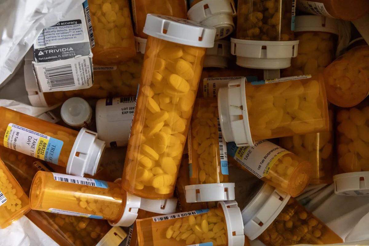 Selinda Walker’s medications for Graves’ Disease and other illnesses are seen placed at her mother’s home in Columbus.