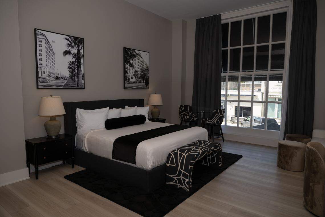 A one-bedroom room at the Markham Hotel in Gulfport.