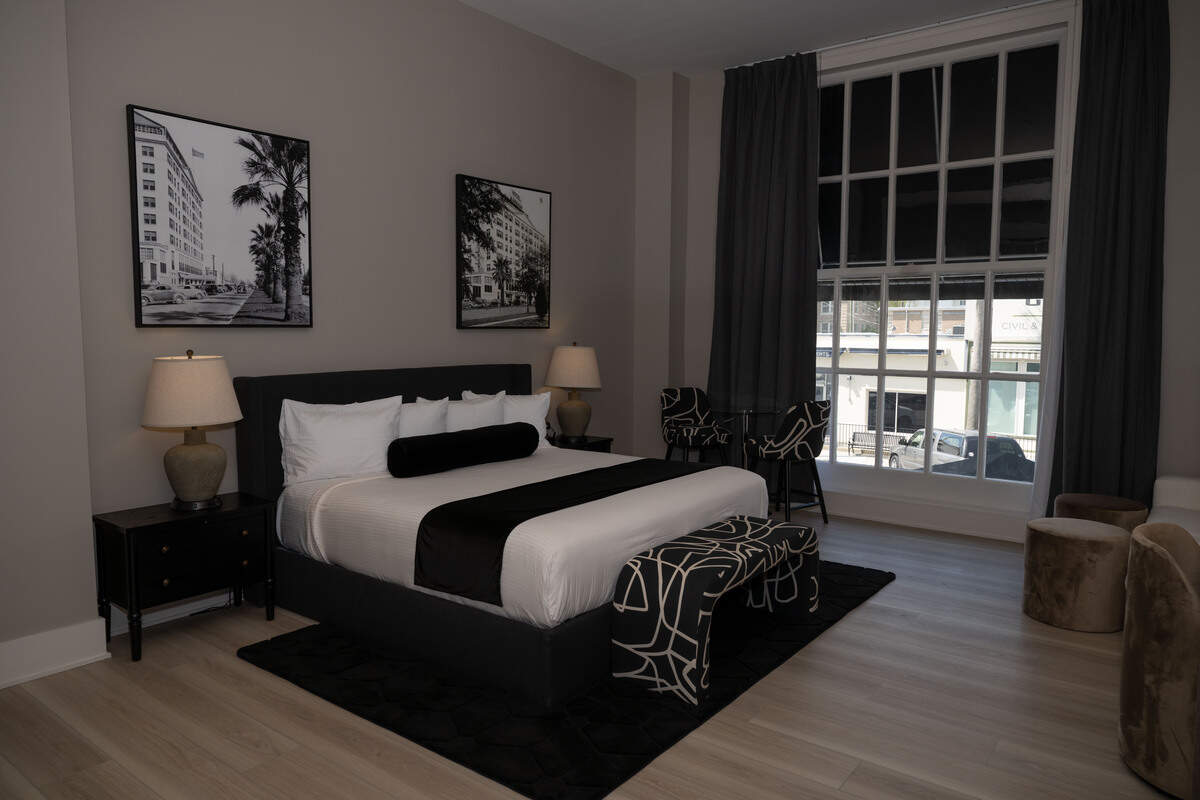 A one-bedroom room at the Markham Hotel in Gulfport.