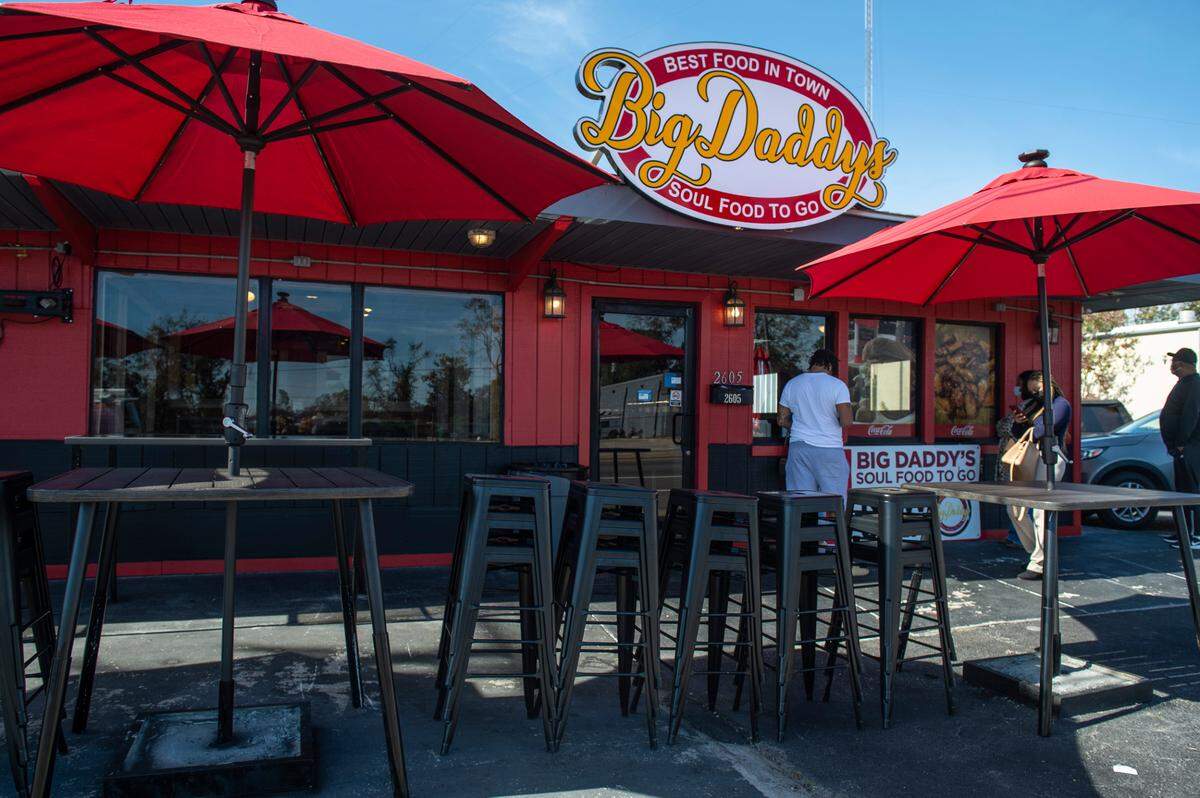 The new Bid Daddy’s Soul Food to Go on Highway 49 in Gulfport on Tuesday, Nov. 9, 2021. Customers lined up outside the restaurant before it even opened Tuesday morning.