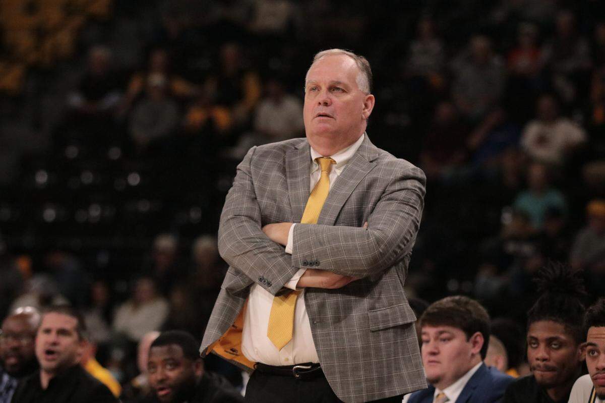 Southern Miss basketball coach Jay Ladner during a 64-60 win over Troy on Dec. 29, 2022.