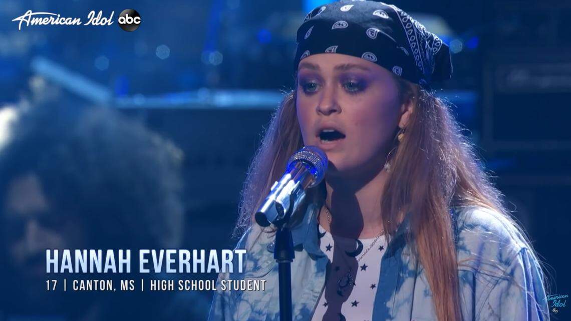 Mississippi singer, 17, Hannah Everhart, advanced to the next round on American Idol after performing a country-rock version of “Wrecking Ball” by Miley Cyrus.