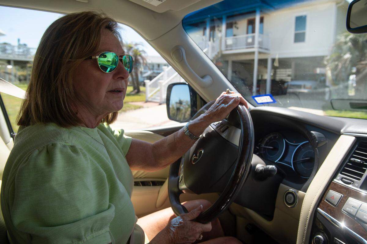 Meresa Morgan, president of the Timber Ridge Property Owners Association, gives a tour of the Timber Ridge subdivision in Pass Christian on Tuesday, March 25, 2025.
