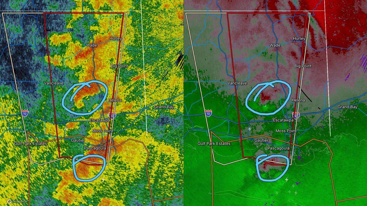 The National Weather Service has issued a tornado warning, focused on two areas of concern in Jackson County.