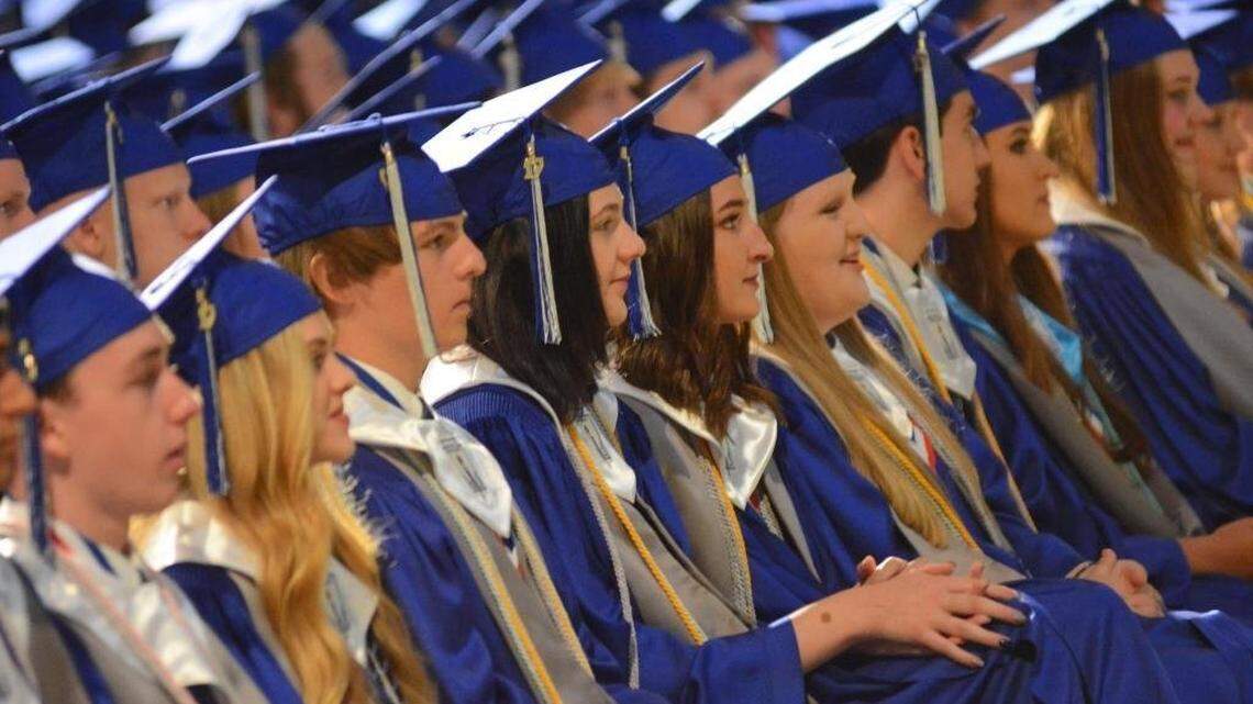 Members of the Ocean Springs High School Class of 2017 listen to a speaker during their graduation. Several Coast high schools, including Pass Christian, ranked among the best in Mississippi, with eight landing in the top 30, according to a new report.