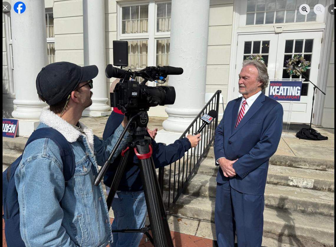 Hugh Keating announces his candidacy in January for Gulfport mayor. Keating, a Republican, said he had no prior knowledge or control over comments that his godson, state Sen. Joel Carter, made on Facebook about Keating’s Democratic opponent, Sonya Williams Barnes.