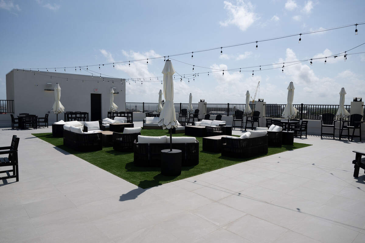 The Upstairs Bar is on the rooftop, overlooking the Mississippi Sound, at the Markham Hotel in Gulfport on Thursday, April 23, 2026.