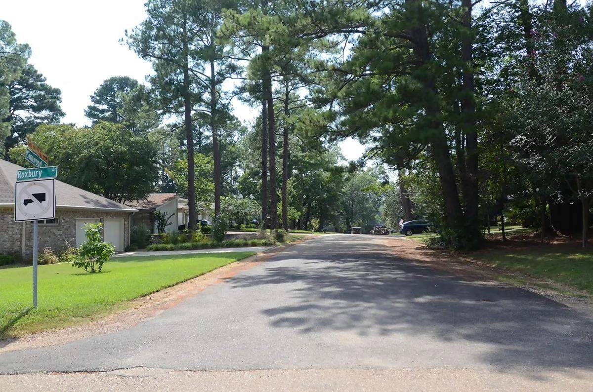 The entrance to Simwood Place in Northeast Jackson — before the $400,000 taxpayer-funded repaving project has begun.