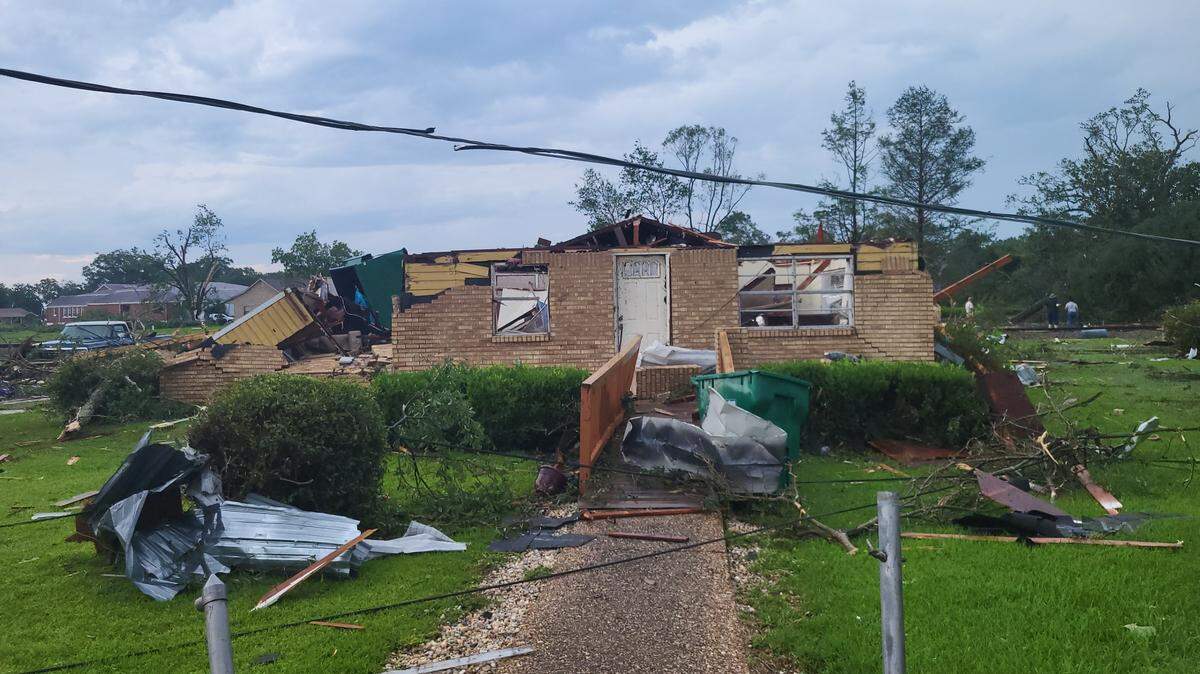 A home on Short Railroad Street in Moss Point was destroyed by a tornado on Monday.
