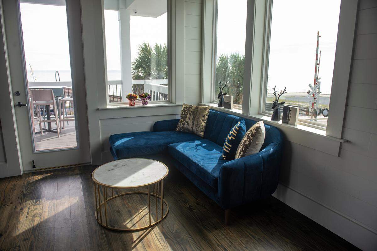 The second floor of Rags to Riches in Bay St. Louis on Thursday, Dec. 7, 2023. The two-story bar features a sports bar atmosphere on the first floor and a wine bar on the second floor.