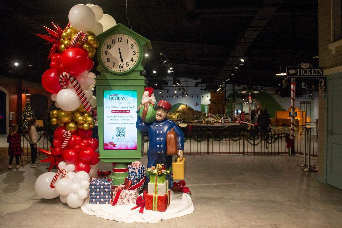The entrance to TrainTastic’s Holiday Lights event at TrainTastic Interactive Model Railroad Museum in Gulfport on Wednesday, Dec. 4, 2024.