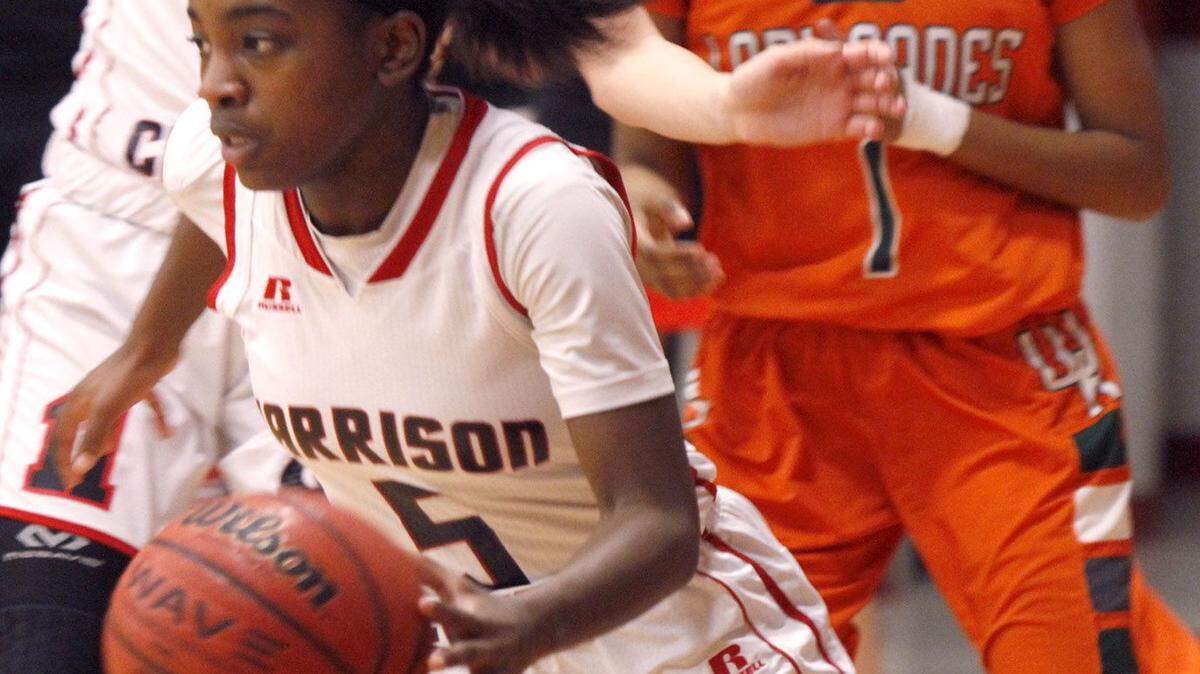 TIM ISBELL/SUN HERALD 
 Chyna Allen and the Red Rebelettes will face Callaway on Saturday in the Class 6A quarterfinals.