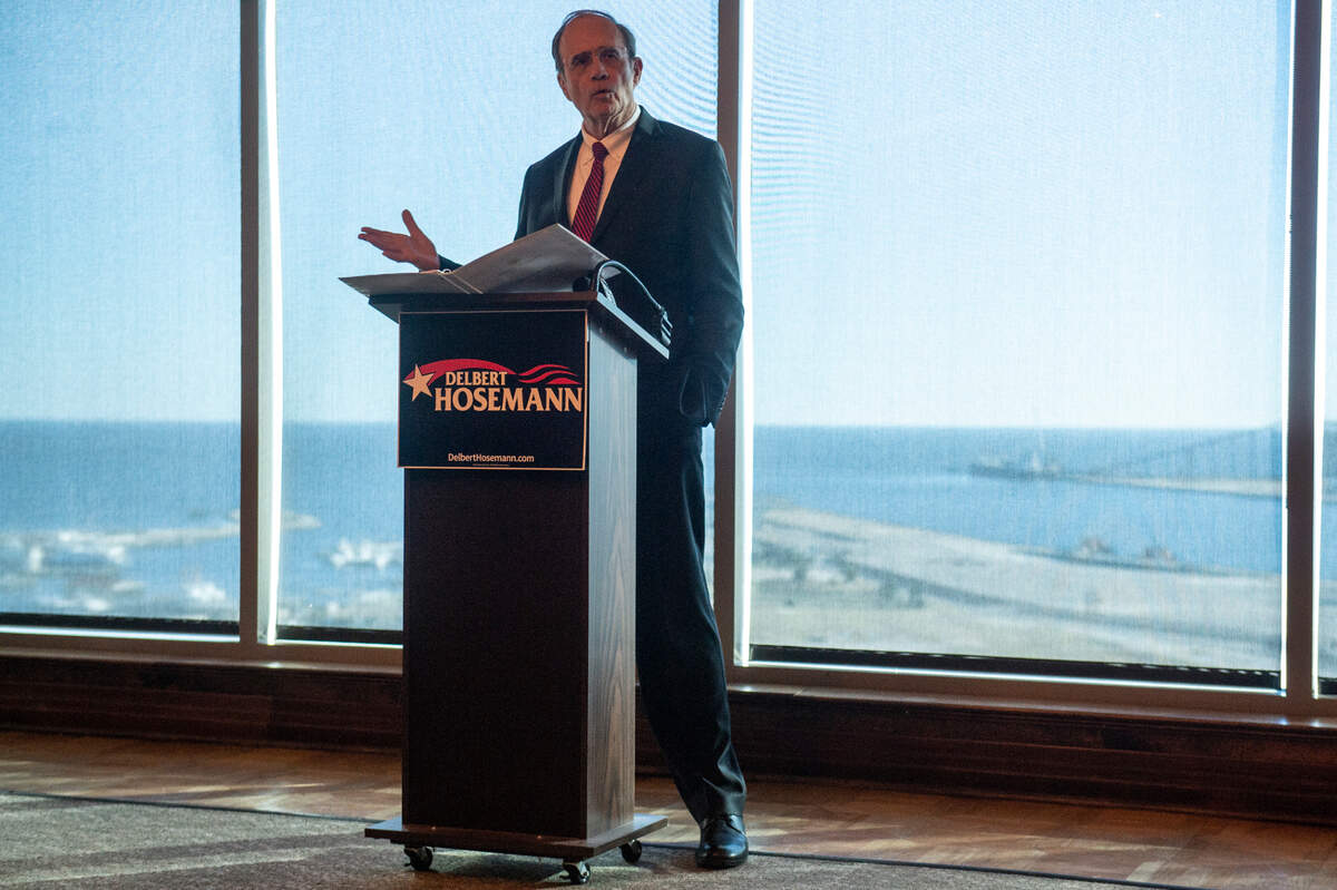 Lt. Gov. Delbert Houseman announces his bid for re-election for Mississippi’s Lieutenant Governor at the Great Southern Club in Gulfport on Thursday, Jan. 5, 2023.