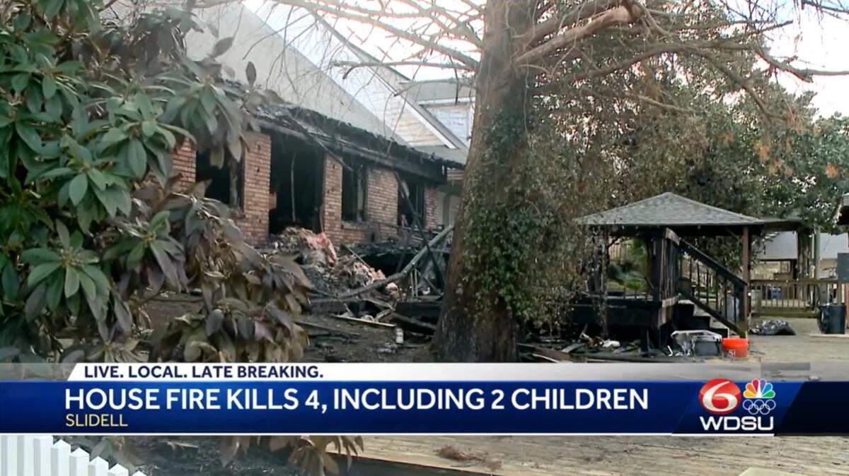 A family of four, including two children, was killed in a house fire early Wednesday, Jan. 19, in Slidell, Louisiana.