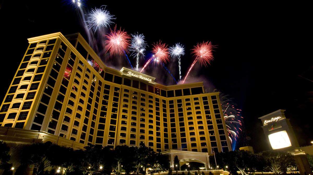 Fireworks explode over the Beau Rivage Resort and Casino in Biloxi. Parent company MGM Resorts International recently suffered a cybersecurity issue,