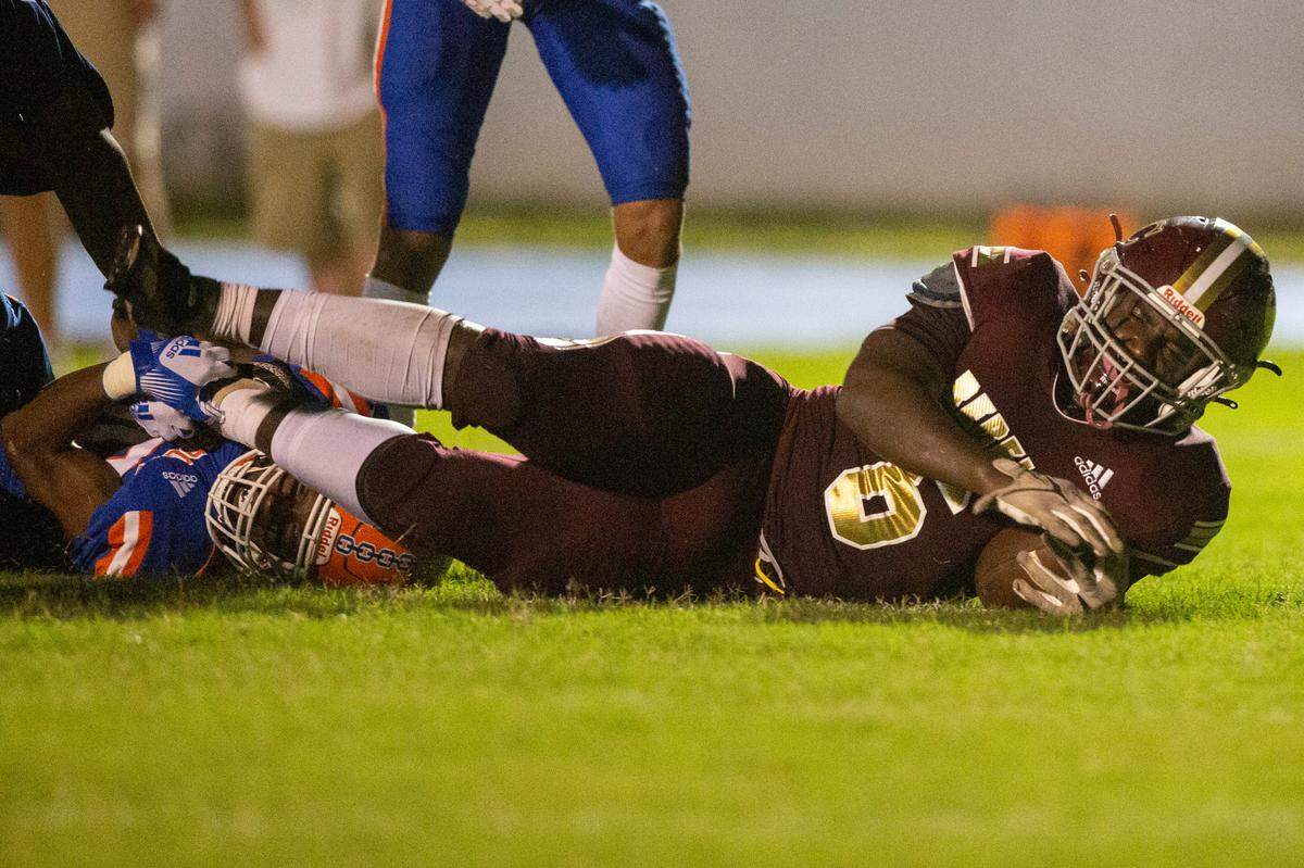 George County’s Jacobe Street scores a touchdown against Gulfport at Milner Stadium in Gulfport on Friday, Aug. 26, 2022.