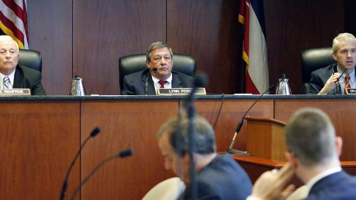 ROGELIO V. SOLIS/ASSOCIATED PRESS 
 Public Service Commissioners, from left, Steve Renfroe, Lynn Posey and Brandon Presley will take up net metering.